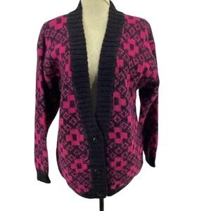 Vintage 90's Nell Flowers Mohair Cardigan Sweater Womens Small